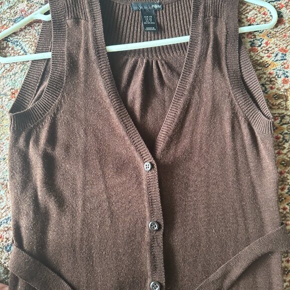 H&M lightweight long vest XS with Waist Belt - Picture 3 of 12